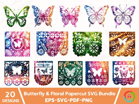 Butterfly Floral Papercut SVG Bundle