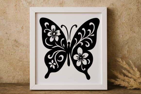 Elegant Floral Butterfly SVG