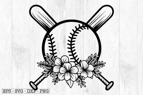 Floral Baseball Svg File