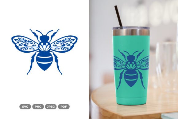Floral Bee SVG - Bee Cutting File