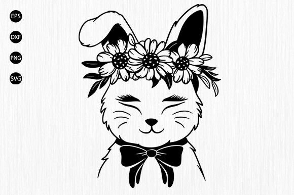 Floral Bunny SVG for Easter Projects