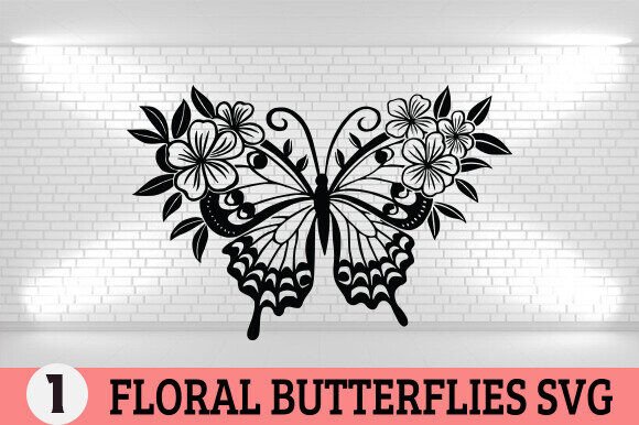 Floral Butterfly SVG Design Flower but