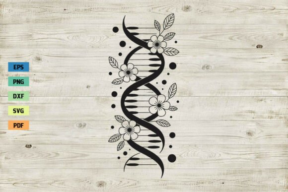 Floral DNA SVG Molecule DNA SVG Vector