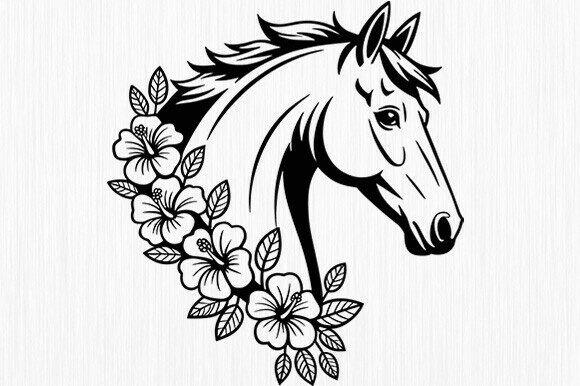 Floral Horse Svg, Horse Svg, Rustic Svg