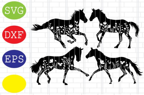 Floral Horse Svg, Wildflower Svg, Horse