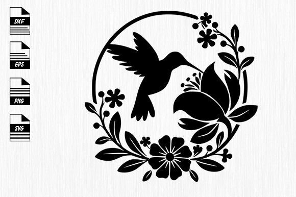 Floral Hummingbird Svg