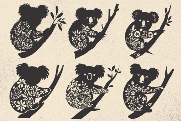 Floral Koala SVG Bundle File