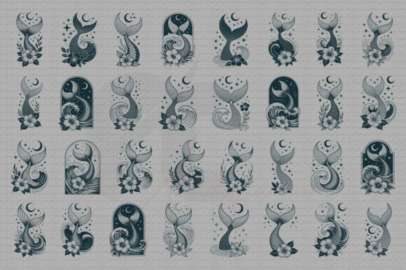 Floral Mermaid SVG Bundle