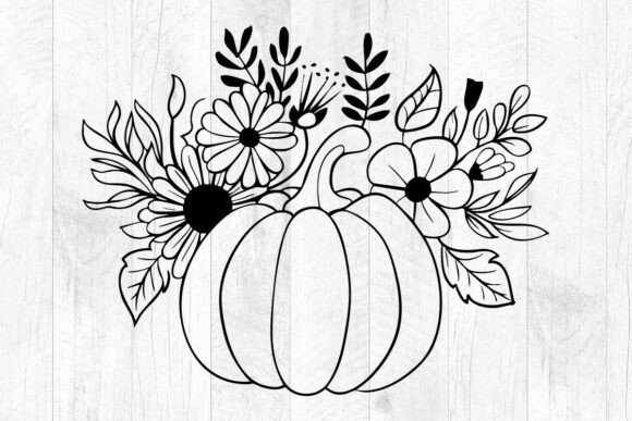 Floral Pumpkin Svg, Fall Svg