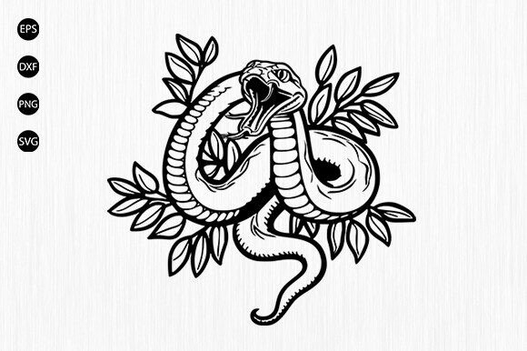 Floral Snake Svg, Snake with Flowers SVG