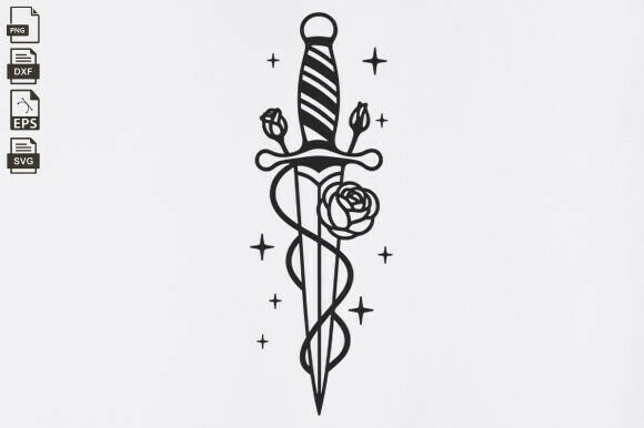 Floral Sword Svg, Fantasy Sword, Flowers