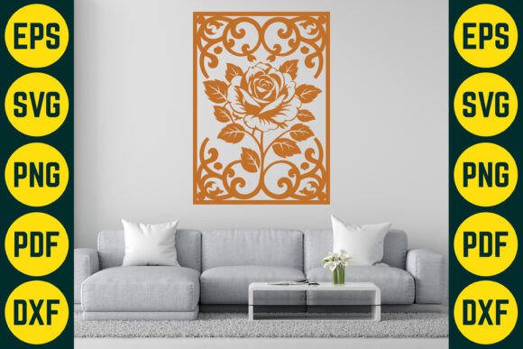 Laser Cut Floral Panel SVG Design 10