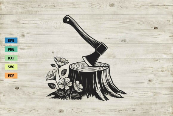 Lumberjack Axe SVG Floral Axe SVG Vector