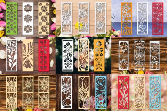 Paper Cut Floral Bookmarks SVG Bundle