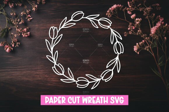 Paper Cut Floral Wreath SVG Paper Cut