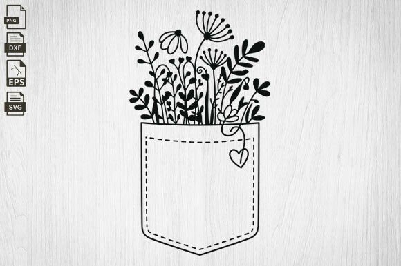 Pocket of Flowers, Floral, Flowers Svg