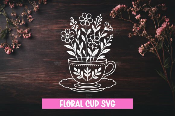 Vintage Floral Teacup SVG